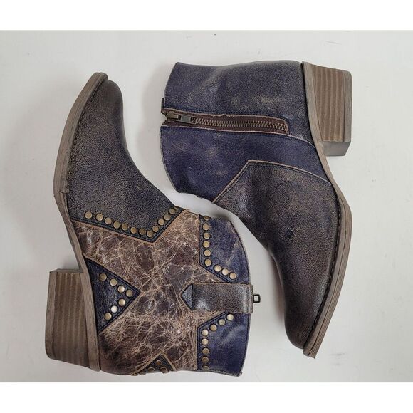 Circle G Black and Brown Star‎ Studded ankle Boot size 9.5 - Picture 1 of 14